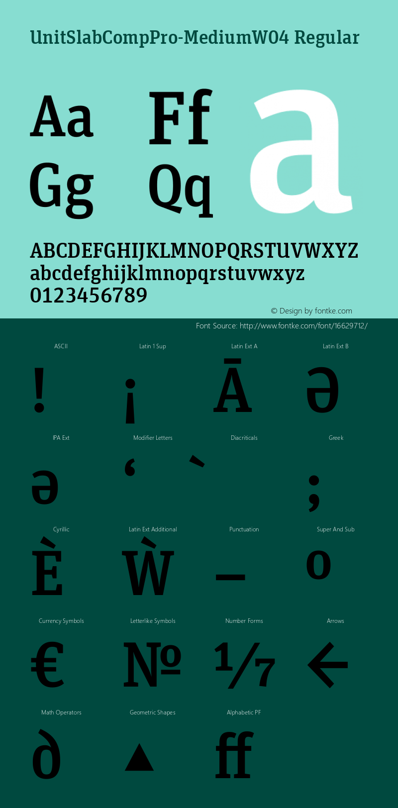 UnitSlabCompPro-MediumW04 Regular Version 7.504 Font Sample