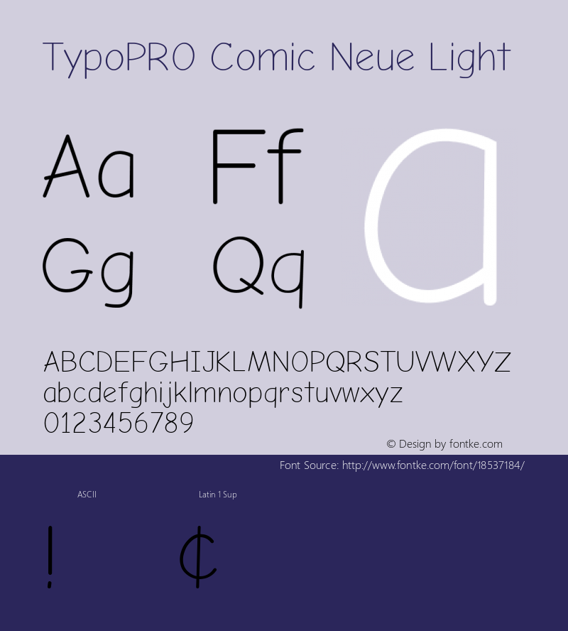 TypoPRO Comic Neue Light Version 1.000 Font Sample