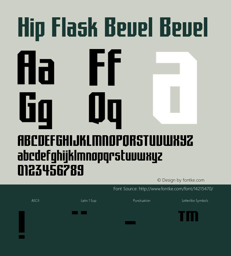 Hip Flask Bevel Bevel Version 1.000 Font Sample