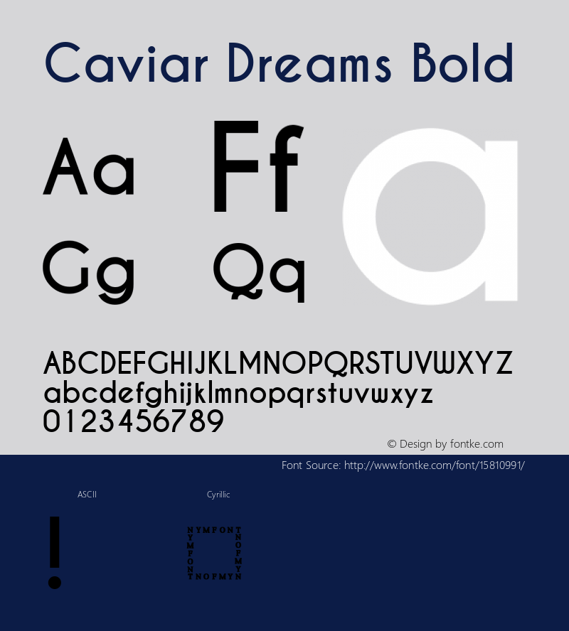 Caviar Dreams Bold Version 4.00 July 10, 2012; ttfautohint (v1.4.1) Font Sample