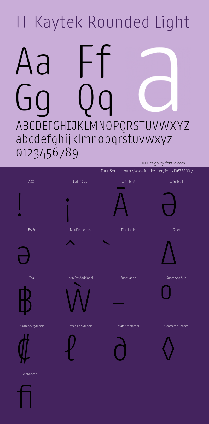 FF Kaytek Rounded Light 1.00 Font Sample