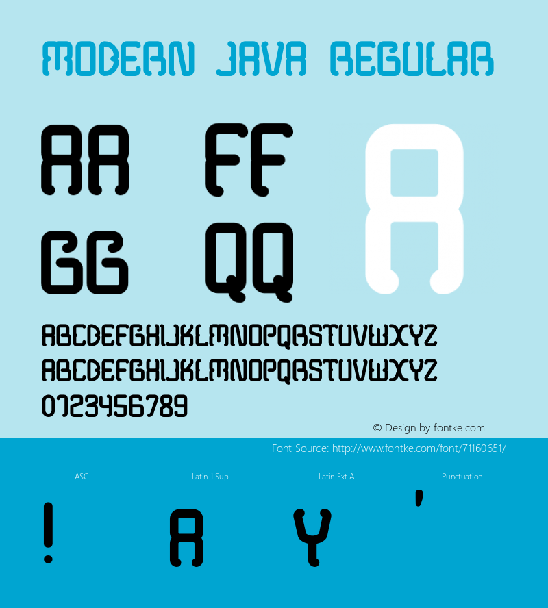 Modern Java Version 1.000;Fontself Maker 3.5.1 Font Sample