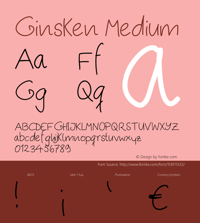 Ginsken Version 001.000 Font Sample