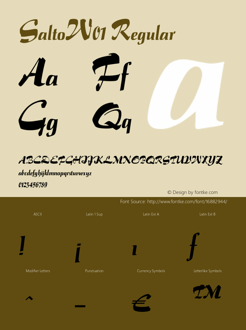 SaltoW01 Regular Version 1.01 Font Sample