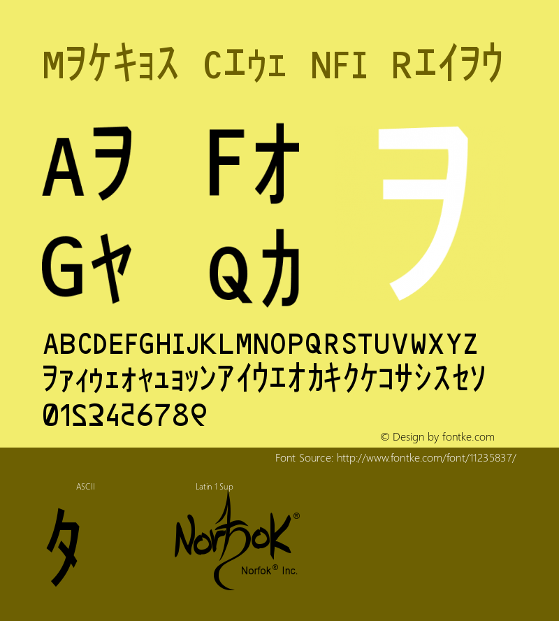 Matrix Code NFI Roman Version 001.000 Font Sample