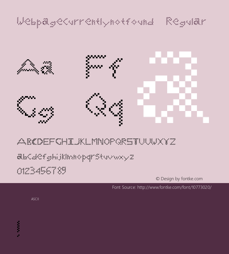 Webpagecurrentlynotfound Regular Version 1.0 Font Sample