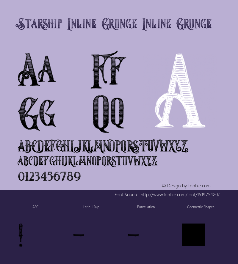 Starship Inline Grunge Inline Grunge Version 1.000 Font Sample