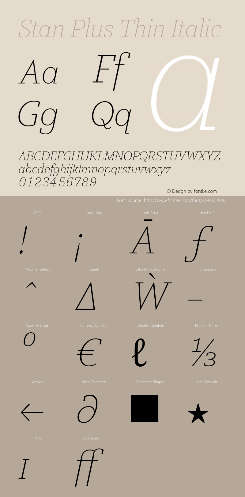 Stan Plus Thin Italic Version 3.001图片样张