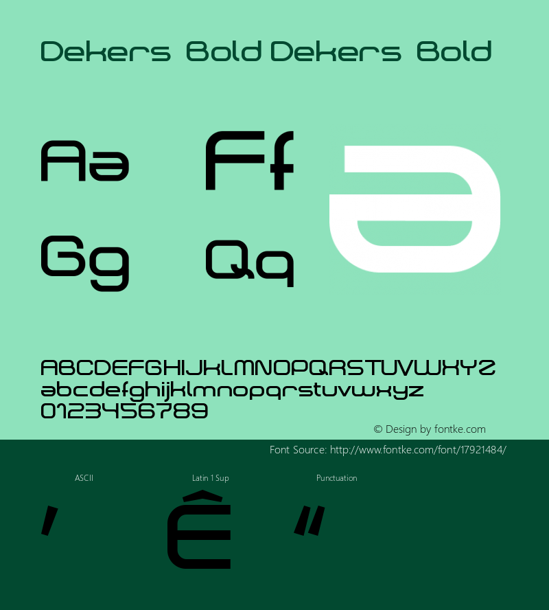 Dekers_Bold Dekers_Bold Version 1.0 Font Sample