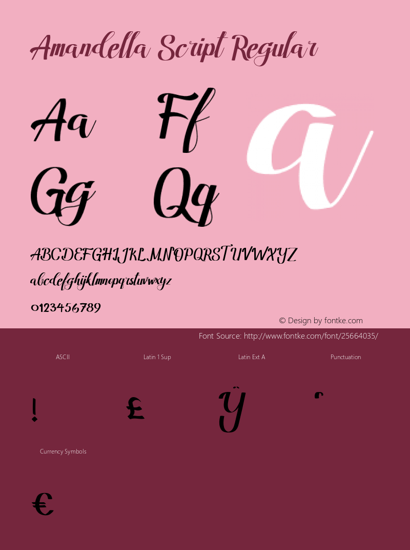 AmandellaScript Version 1.000;PS 001.001;hotconv 1.0.56 Font Sample