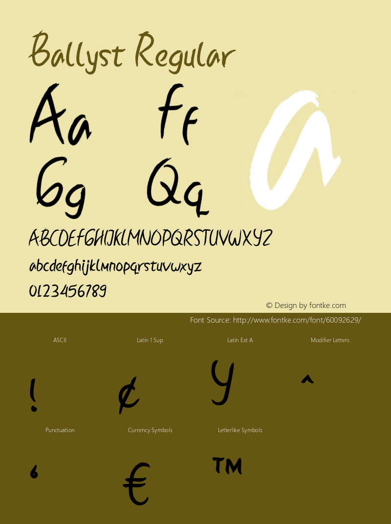 Ballyst Version 1.002;Fontself Maker 3.5.1 Font Sample