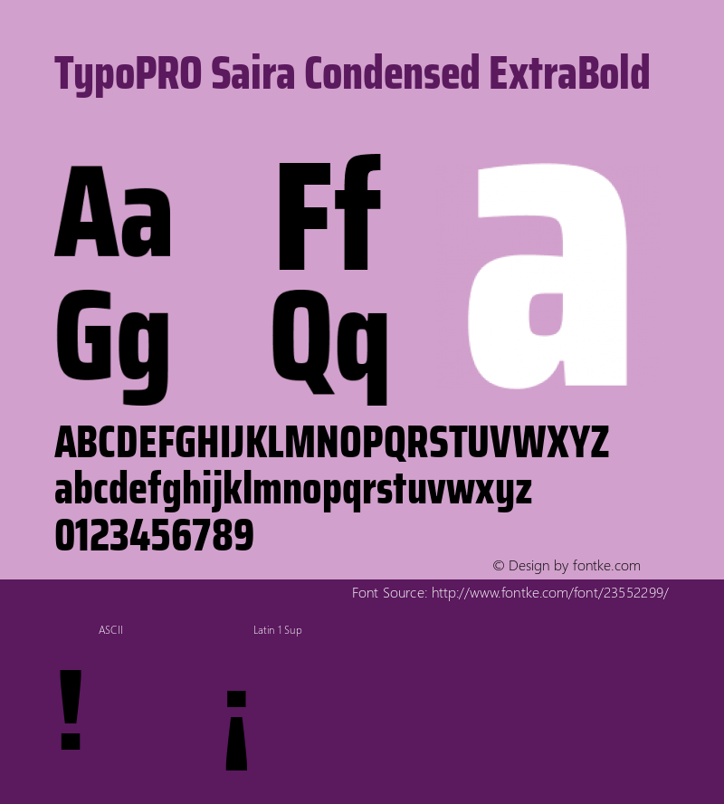 TypoPRO Saira Condensed ExtraBold Version 0.072 Font Sample