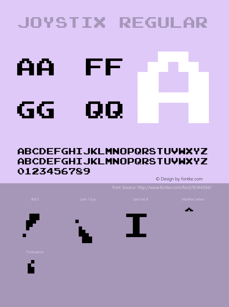 Joystix Regular Version 2.000 2004 Font Sample