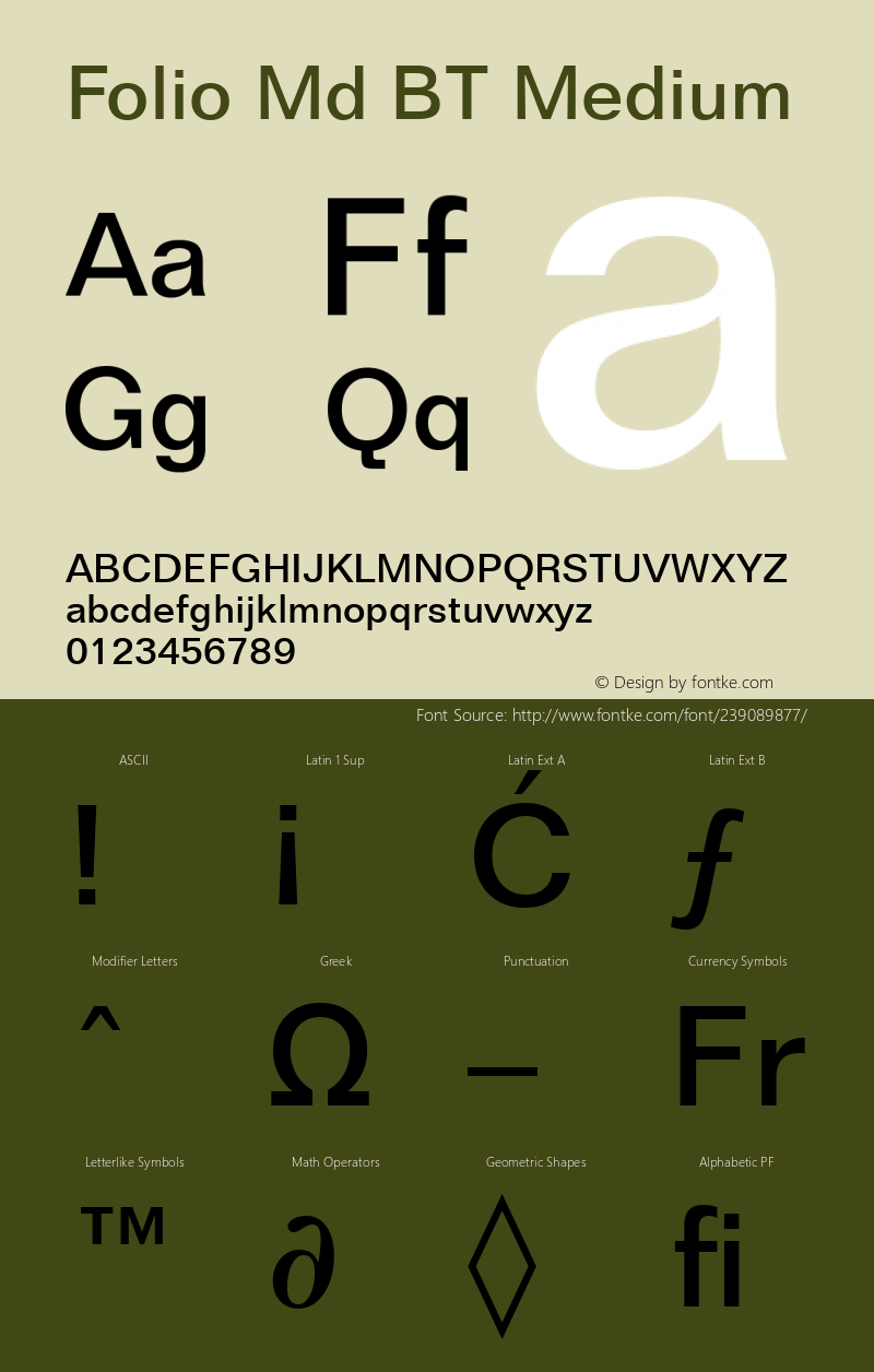 Folio Md BT Medium Version 1.01 emb4-OT图片样张