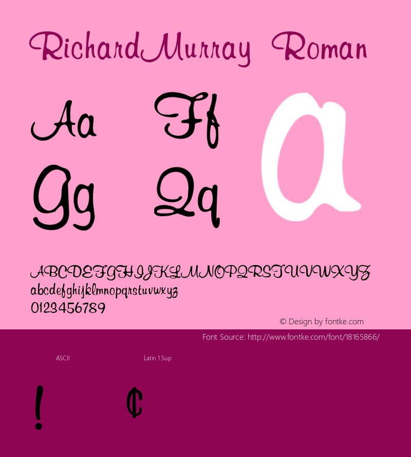 RichardMurray Roman 001.001 Font Sample