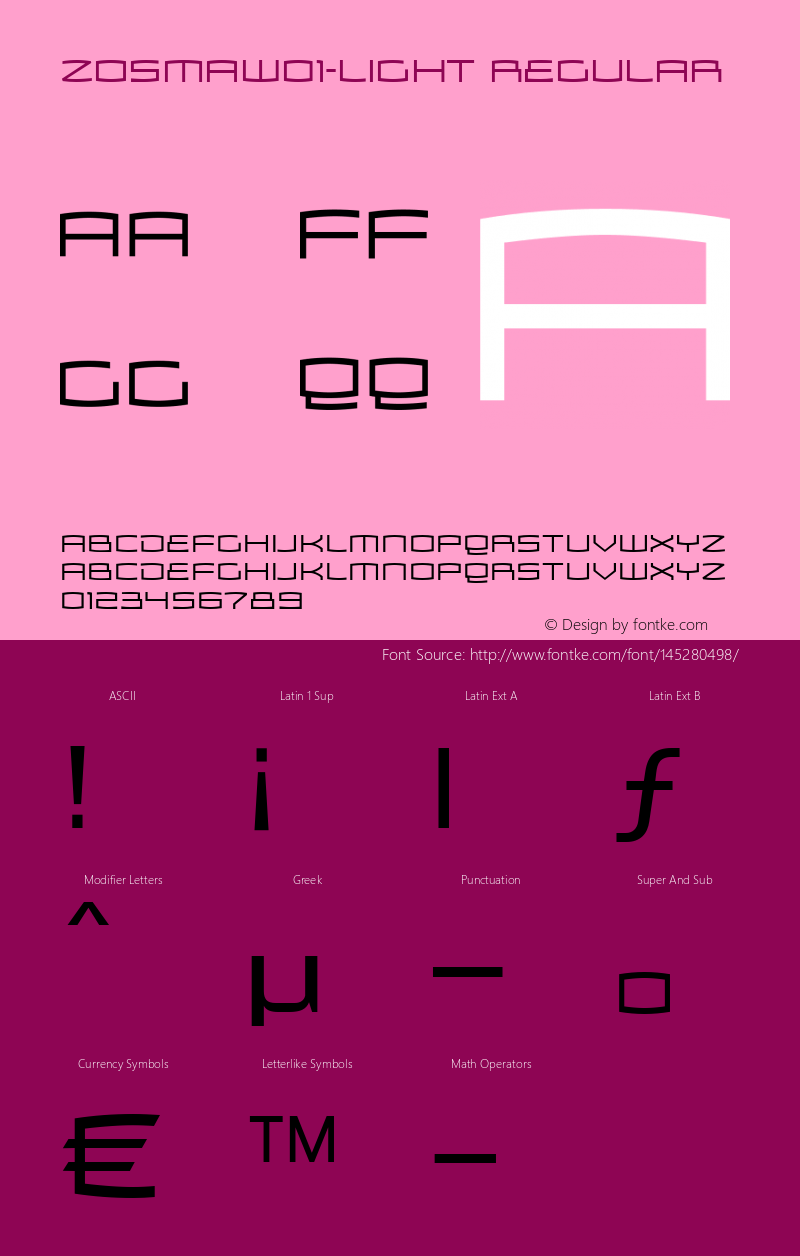 Zosma W01 Light Version 2.00 Font Sample