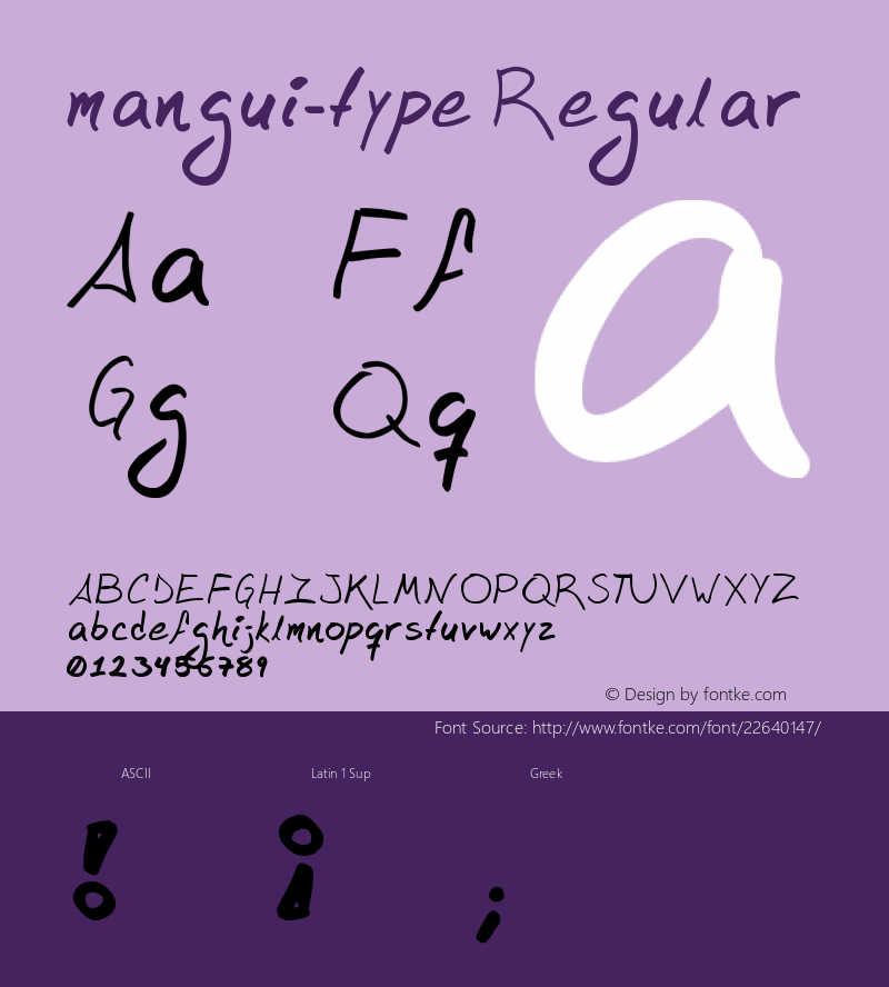 mangui-type Version 1.00 October 4, 2012, initial release Font Sample