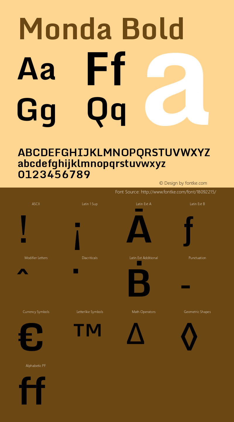 Monda Bold Version 1.000; ttfautohint ( Font Sample