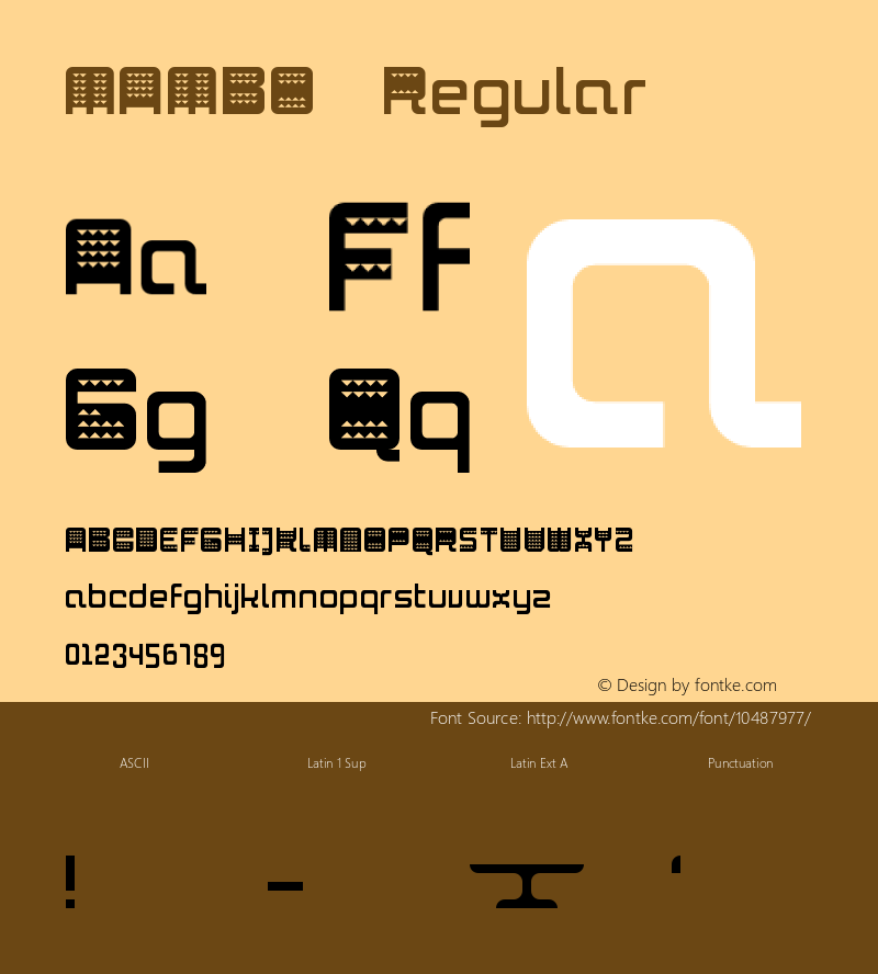 MAMBO Regular Version 1.0 Font Sample