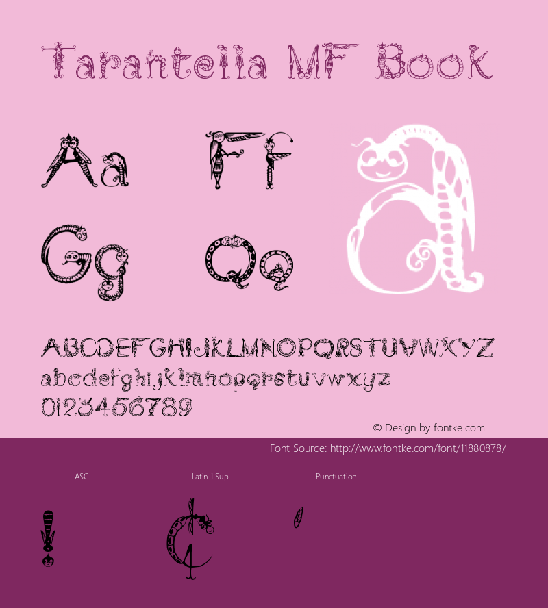 Tarantella MF Book Version Altsys Fontographer Font Sample