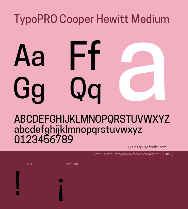 TypoPRO Cooper Hewitt Medium 1.000 Font Sample