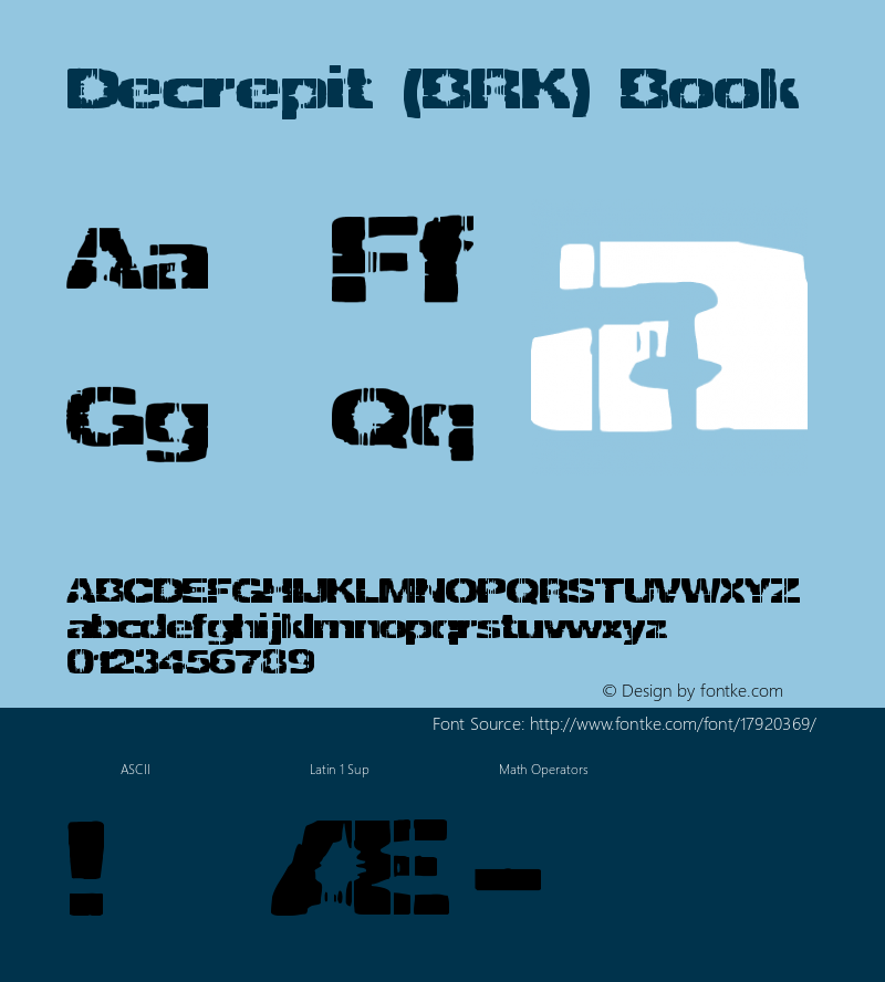 Decrepit (BRK) Book Version 2.20 Font Sample