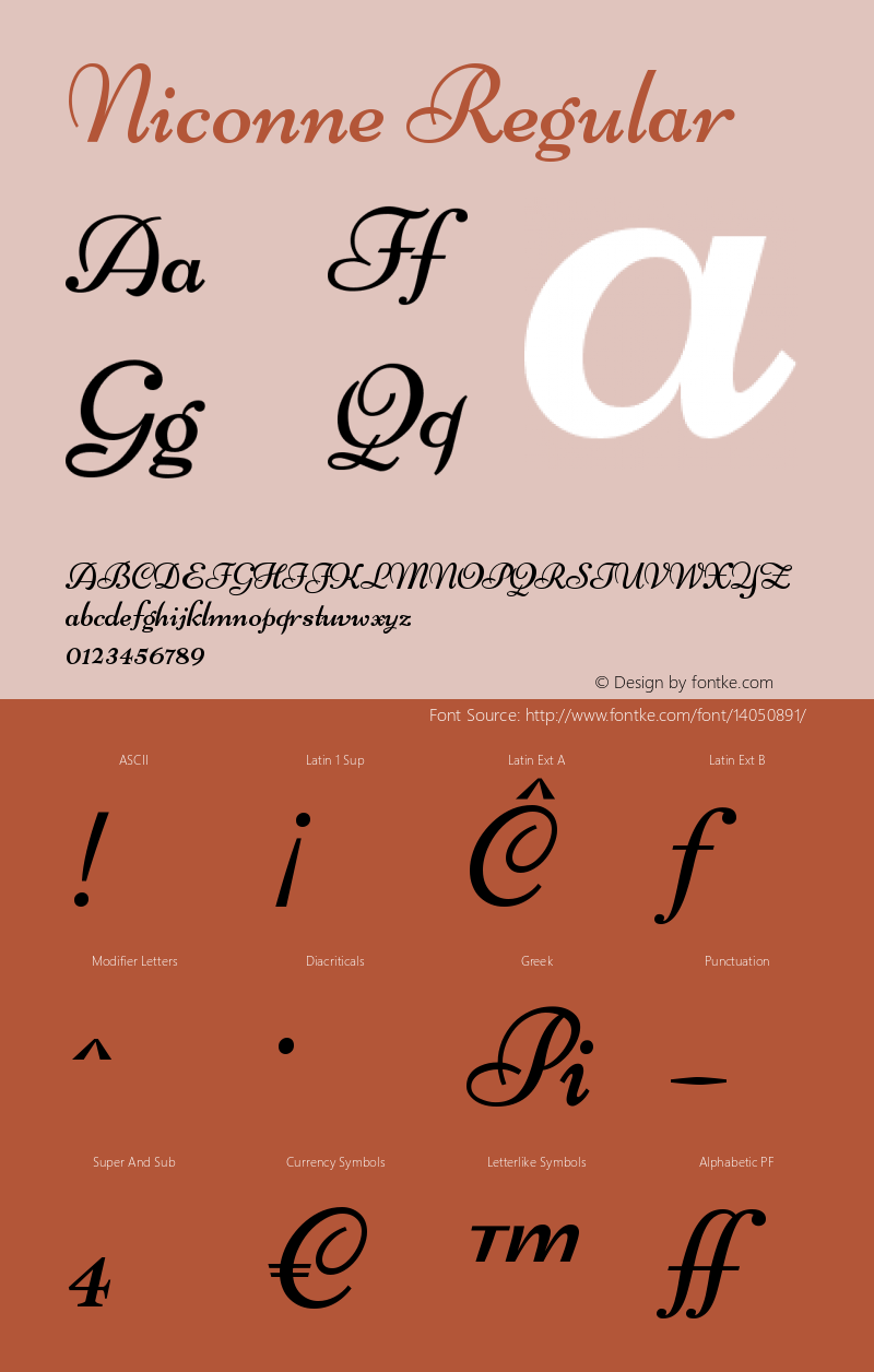 Niconne Regular Version 1.002 Font Sample