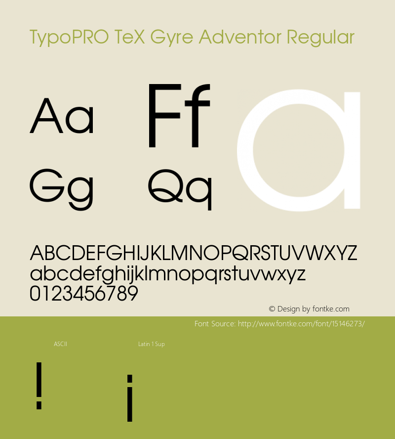 TypoPRO TeX Gyre Adventor Regular Version 2.003;PS 2.003;hotconv 1.0.49;makeotf.lib2.0.14853 Font Sample