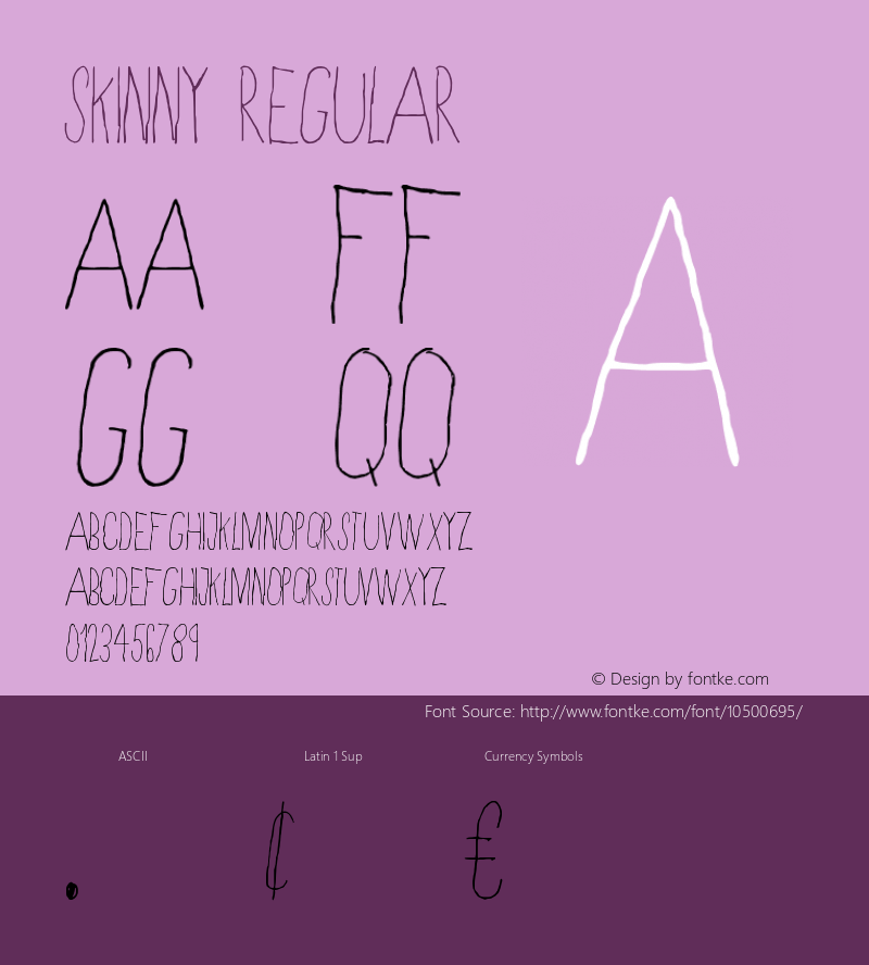 Skinny Regular Version 1.000 Font Sample