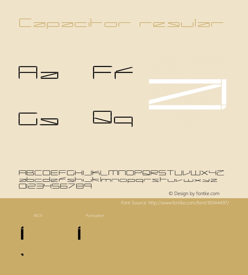 Capacitor regular 1.0 Wed Jul 31 23:20:41 1996 Font Sample