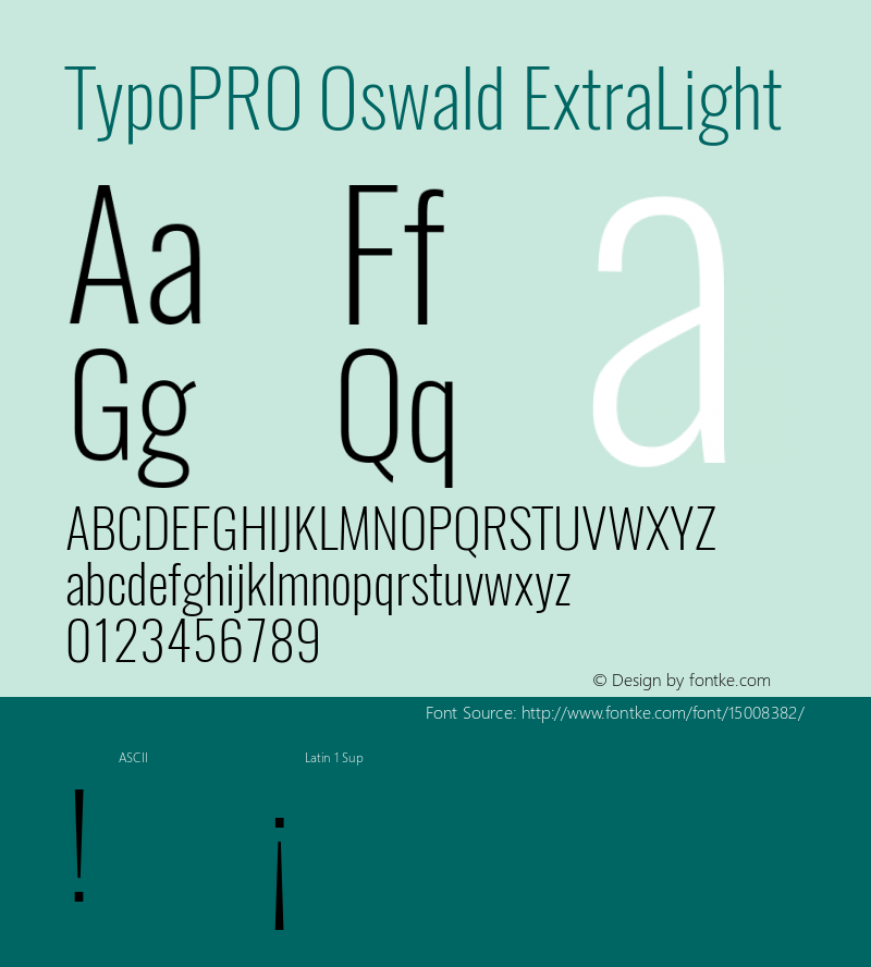 TypoPRO Oswald ExtraLight 3.0; ttfautohint (v0.95) -l 8 -r 50 -G 200 -x 0 -w 