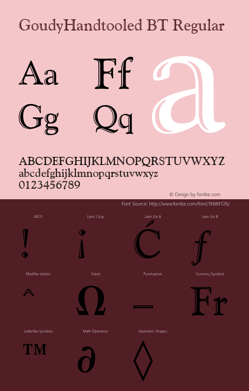 Goudy Handtooled BT mfgpctt-v1.54 Thursday, February 11, 1993 9:09:41 am (EST) Font Sample