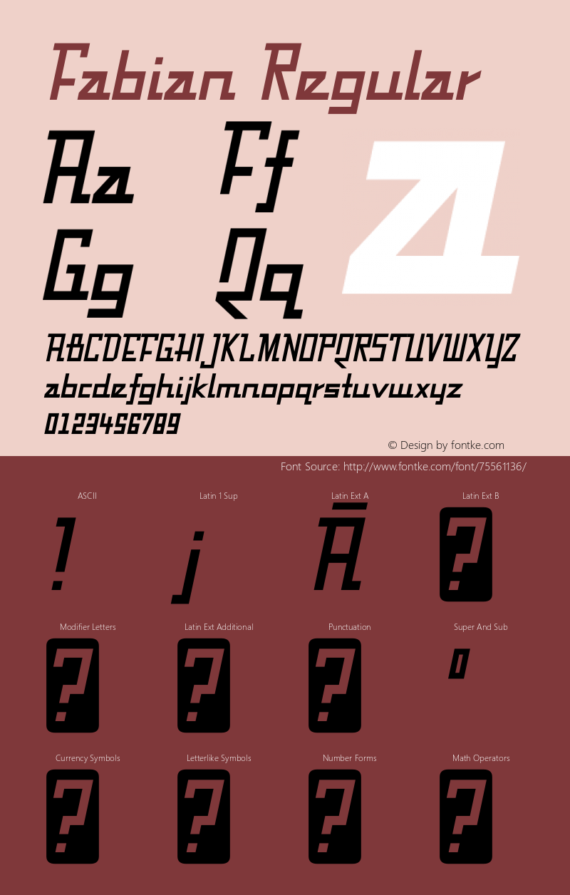 Fabian-Regular Version 4.001 Font Sample