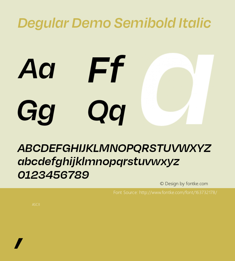 Degular Demo Semibold Italic Italic Version 1.000;PS 0.0;hotconv 16.6.54;makeotf.lib2.5.65590 Font Sample