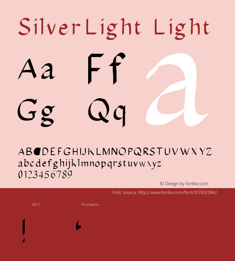 SilverLight Version 001.000 Font Sample