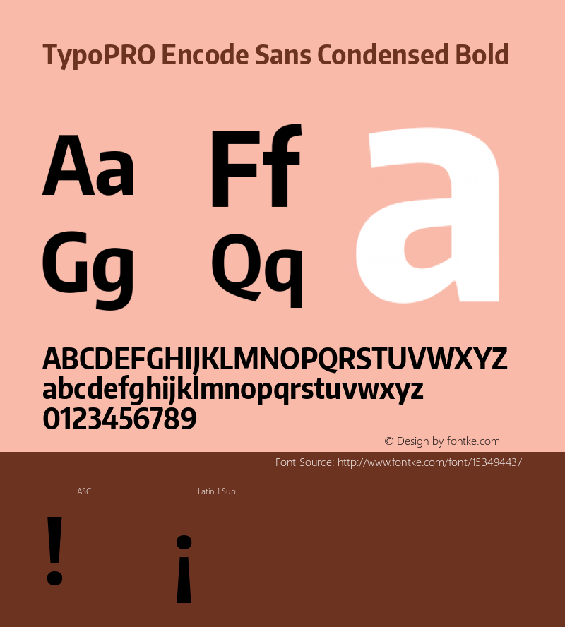 TypoPRO Encode Sans Condensed Bold Version 1.000; ttfautohint (v1.00) -l 8 -r 50 -G 200 -x 14 -D latn -f none -w G Font Sample