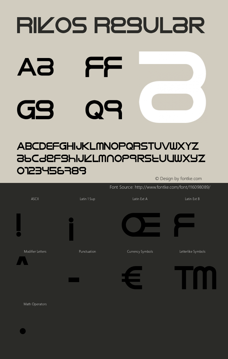 Rikos W05 Bold Version 1.00 Font Sample