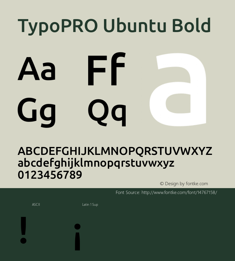 TypoPRO Ubuntu Bold Version 0.80 Font Sample