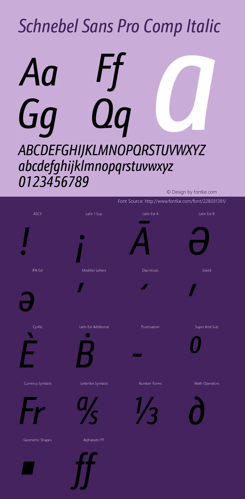 Schnebel Sans Pro Comp Italic Version 1.000;PS 1.00;hotconv 1.0.57;makeotf.lib2.0.21895图片样张