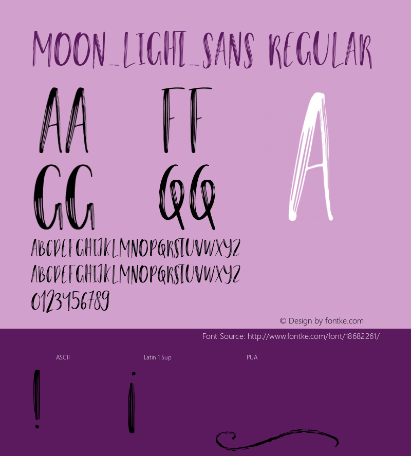 Moon_Light_Sans Regular Version 1.000;PS 001.000;hotconv 1.0.88;makeotf.lib2.5.64775 Font Sample