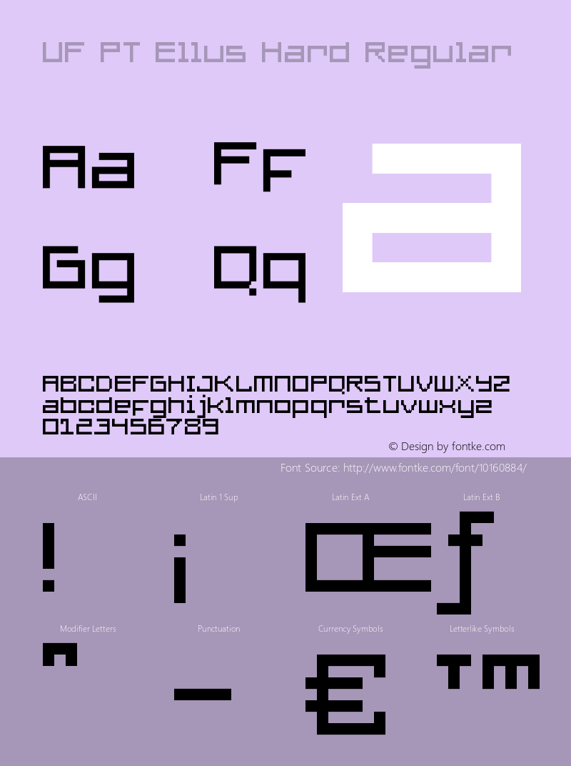 UF PT Ellus Hard Regular Version 1.01 Font Sample