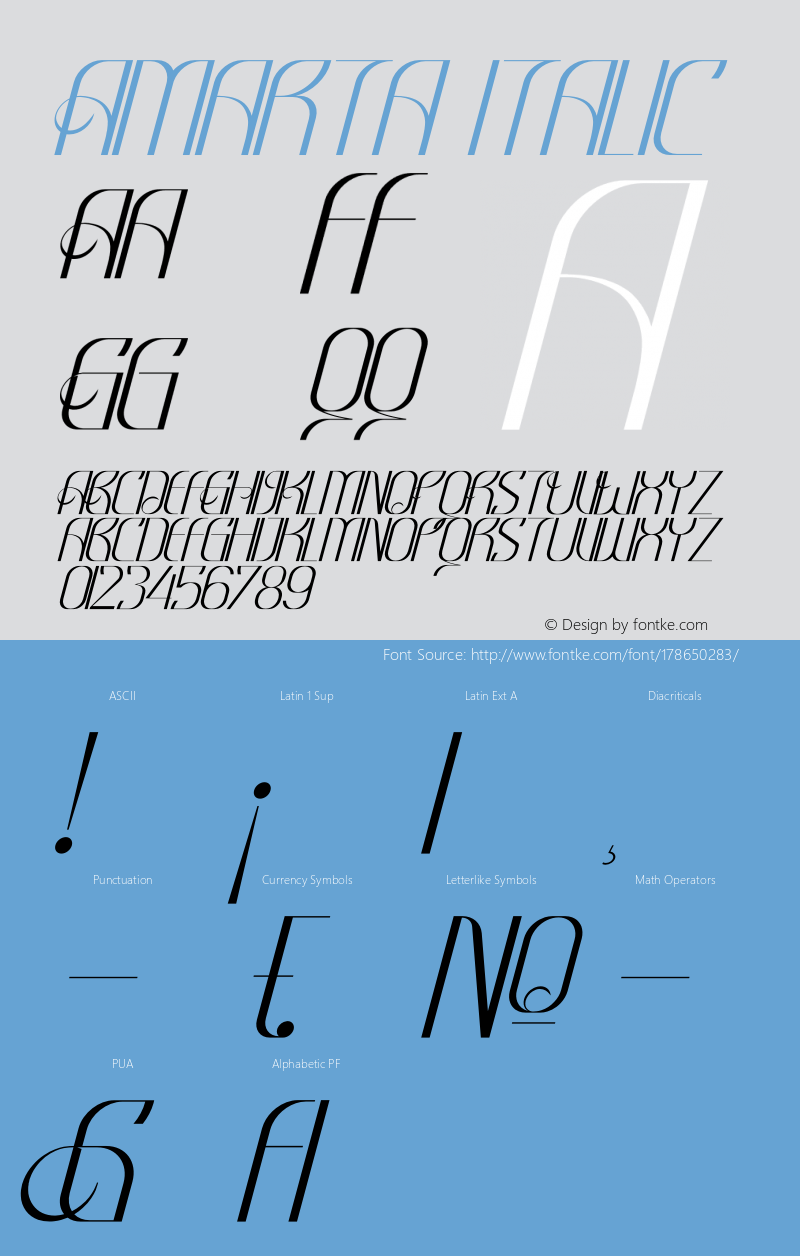 Amarta Italic Version 1.00;October 2, 2021;FontCreator 13.0.0.2683 64-bit图片样张