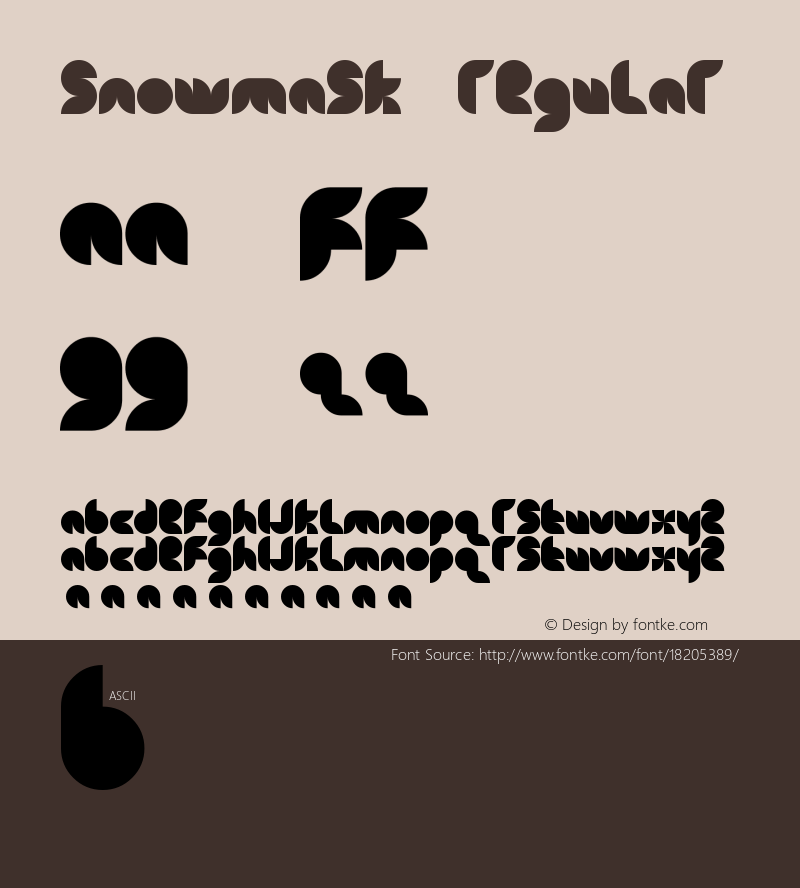 snowmask Regular Version 1.0 Font Sample