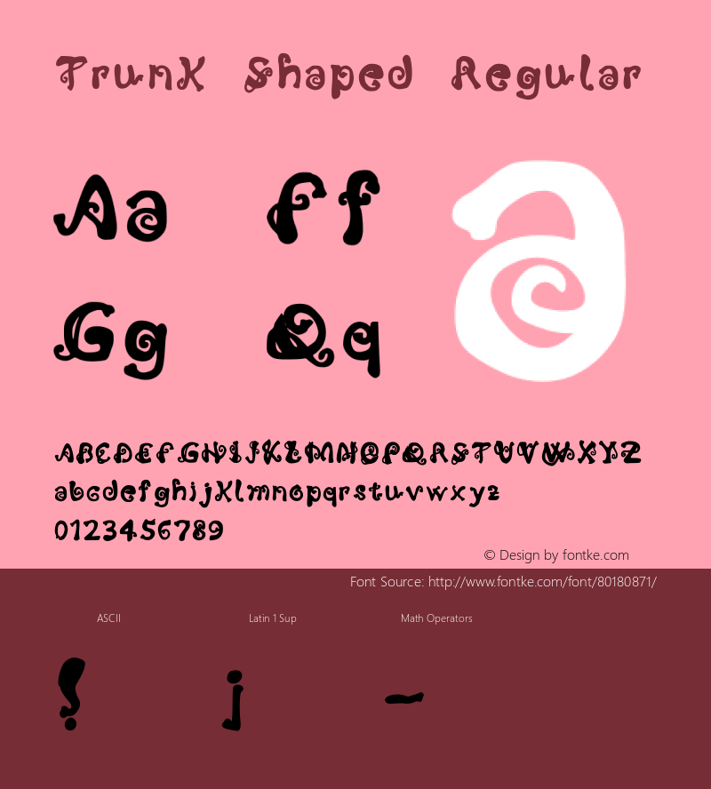 Trunk Shaped Regular Version 001.003 Font Sample