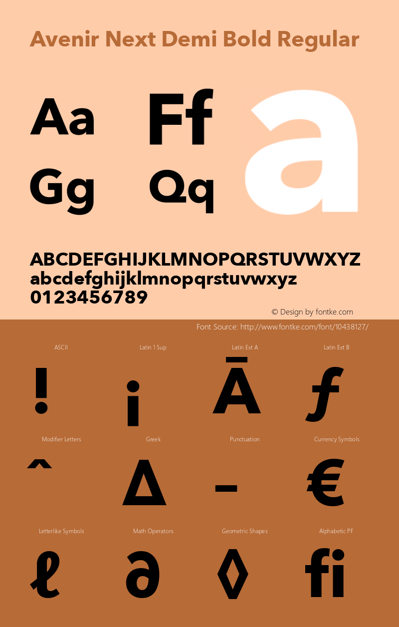 Avenir Next Demi Bold Regular 8.0d2e1 Font Sample