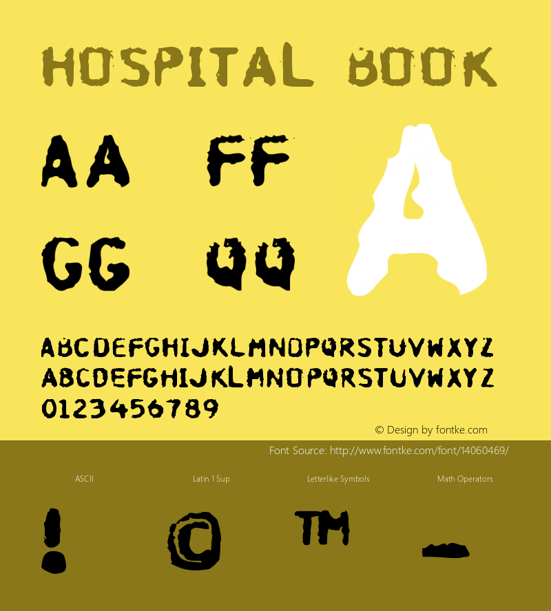 Hospital Book Version Macromedia Fontograp Font Sample