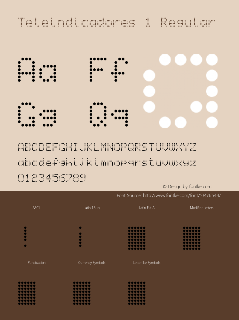 Teleindicadores 1 Regular Version 0.1 Font Sample