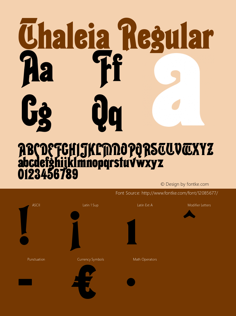 Thaleia Regular Macromedia Fontographer 4.1.3 7/8/05 Font Sample