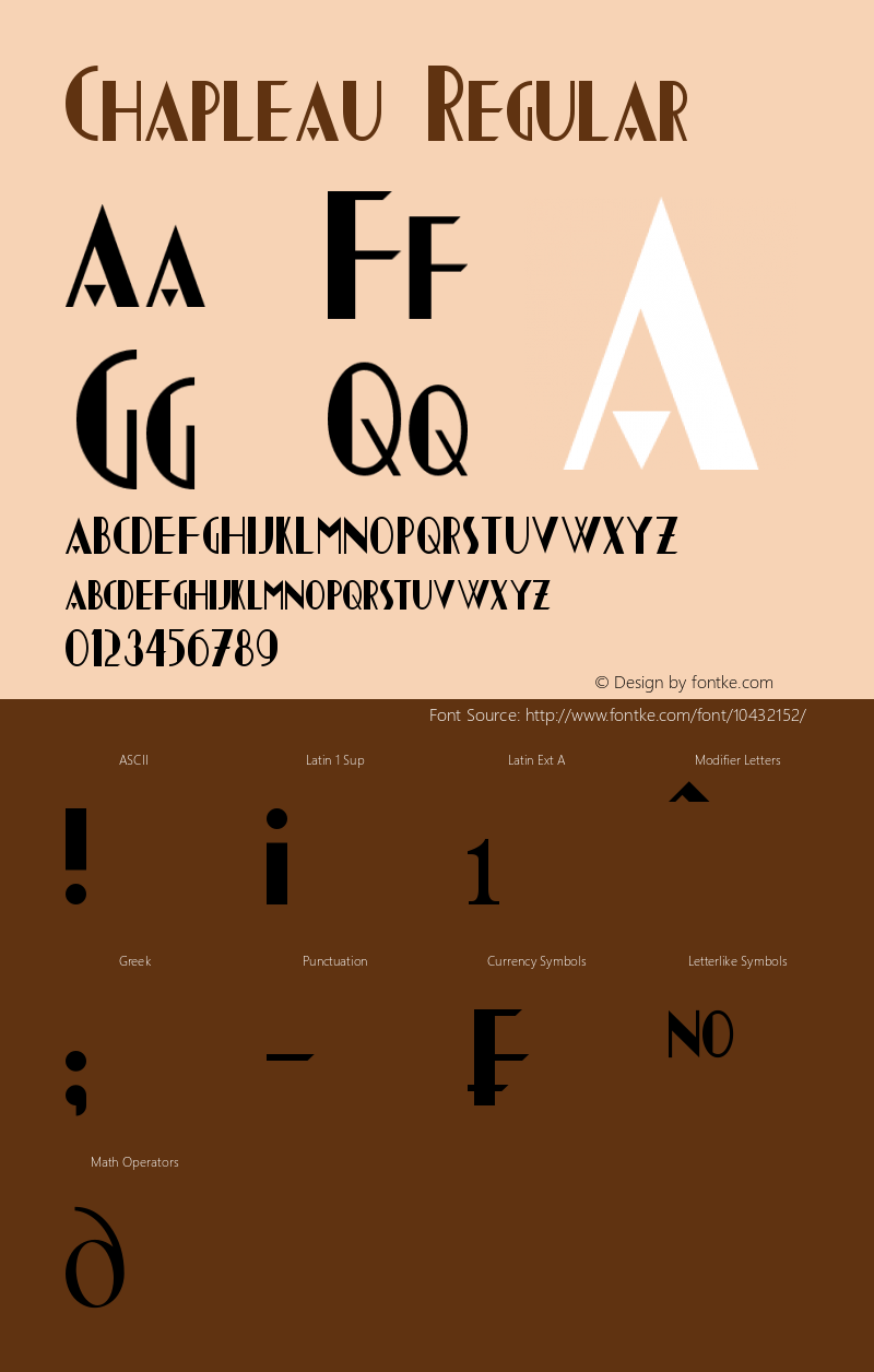 Chapleau Regular Version 1.00 April 21, 2012, initial release Font Sample