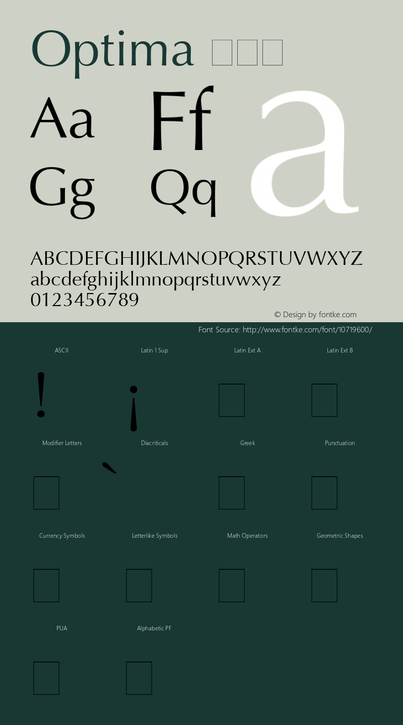 Optima 常规体 6.1d4e2 Font Sample